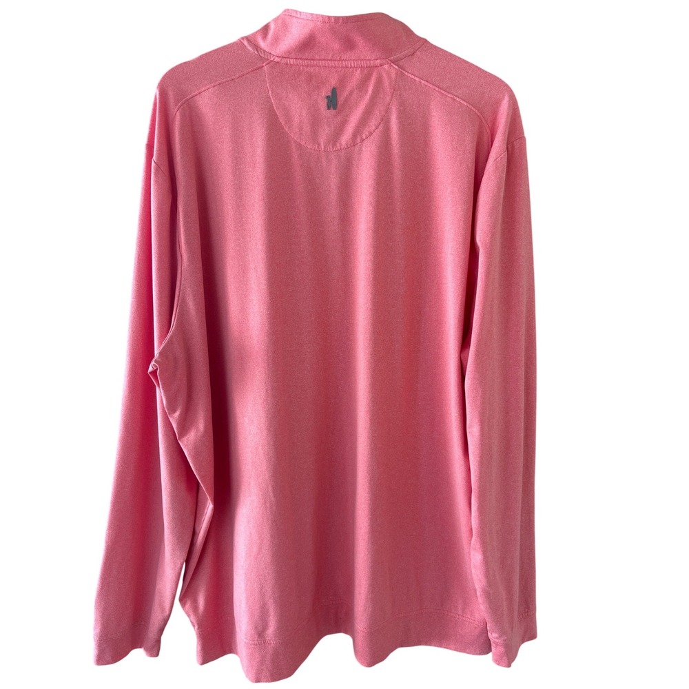 Johnnie-O Mens XXL Quarter Zip Pullover Coral Pink Heather Long Sleeve Golf Top - Picture 3 of 8